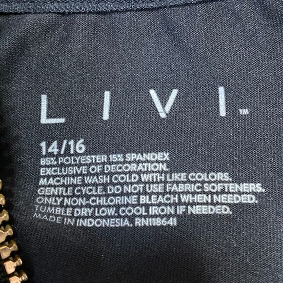 Livi Women's Black Full Zip High Neck Long Sleeve Bomber Coat Jacket Size 14/16 - Picture 3 of 3